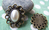 Accessories - 10 Pcs Antique Bronze Oval Cameo Cabochon Base Settings Match 10x14mm Cabochon A2735