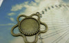 Accessories - 10 Pcs Antique Bronze Plum Flower Shaped Round Cameo Base Settings Match 18mm Cabochon A5888