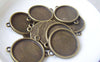 Base Setting - 10 pcs Antique Bronze Base Pendant Connectors Match 18mm Cab A4526