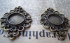 Accessories - 10 Pcs Antique Bronze Round Base Setting Bezel Pendant Connectors Match 18mm Cab A3516