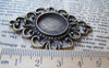 Accessories - 10 Pcs Antique Bronze Round Base Setting Bezel Pendant Connectors Match 18mm Cab A3516