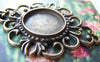 Accessories - 10 Pcs Antique Bronze Round Base Setting Bezel Pendant Connectors Match 18mm Cab A3516