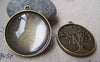 Accessories - 10 Pcs Antique Bronze Round Cameo Life Tree Base Settings Match 30mm Cab A3213