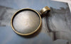 Accessories - 10 Pcs Antique Bronze Round Pendant Tray Bezel Base Settings Match 18mm Cabochon A6079