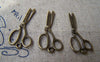 Accessories - 10 Pcs Antique Bronze Scissors Charms Flat Sewing Fabric Scissors Pendants 14x30mm A1714
