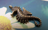 Accessories - 10 Pcs Antique Bronze Seahorse Charms 12x26mm A3401