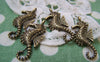 Accessories - 10 Pcs Antique Bronze Seahorse Charms 12x26mm A3401