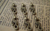 Accessories - 10 Pcs Antique Bronze Seahorse Charms Double Sided 10x24mm A656