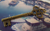 Accessories - 10 Pcs Antique Bronze Skeleton Key Pendant Charms Size 15x46mm A5426
