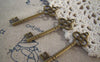 Accessories - 10 Pcs Antique Bronze Skeleton Key Pendant Charms Size 15x46mm A5426