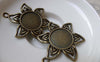 Accessories - 10 Pcs Antique Bronze Sunflower Base Settings Pendant Match 16mm Cabochon A6081