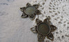 Accessories - 10 Pcs Antique Bronze Sunflower Base Settings Pendant Match 16mm Cabochon A6081