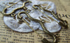 Brooches - 10 pcs Antique Bronze 3 Loops Bow Safety Pins Broochs A1764