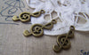 Accessories - 10 Pcs Antique Bronze Treble Clef Flat Music Note Charms 10x26mm A3442
