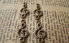Accessories - 10 Pcs Antique Bronze Treble Clef Flat Music Note Charms 11x23mm A2765