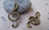 Accessories - 10 Pcs Antique Bronze Treble Clef Music Note Charms 15x33mm A1694