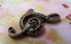 Accessories - 10 Pcs Antique Bronze Treble Clef Music Note Charms 15x33mm A1694