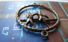 Accessories - 10 Pcs Antique Bronze Two Swallow Birds Ring Connector Charms 27x34mm A251