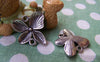 Accessories - 10 Pcs Antique Silver Butterfly Flower Connector Charms 20x20mm A1022