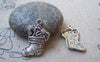Accessories - 10 Pcs Antique Silver Christmas Stockings Socks Charms 13x21mm A4811
