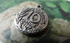 Accessories - 10 Pcs Antique Silver Coin Round Charms Double Sided 19mm A7242