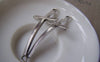 Accessories - 10 Pcs Antique Silver Curved Sideways Cross Bracelet Connectors Charms 21x52mm A4562