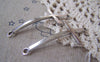 Accessories - 10 Pcs Antique Silver Curved Sideways Cross Bracelet Connectors Charms 21x52mm A4562