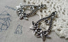 Accessories - 10 Pcs Antique Silver Filigree Flower Chandelier Earring Drops Pendant Charms 25x43mm A6338