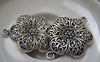 Accessories - 10 Pcs Antique Silver Filigree Flower Connector Pendants 28x40mm A5219