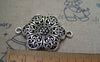 Accessories - 10 Pcs Antique Silver Filigree Flower Connector Pendants 28x40mm A5219