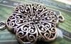 Accessories - 10 Pcs Antique Silver Filigree Flower Connector Pendants 28x40mm A5219