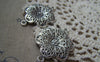 Accessories - 10 Pcs Antique Silver Filigree Flower Connector Pendants 28x40mm A5219