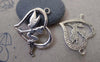 Accessories - 10 Pcs Antique Silver Filigree Heart Fairy Angel Charms 25x32mm A7399