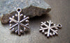 Accessories - 10 Pcs Antique Silver Filigree Snowflake Charms 15mm A1032