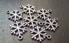 Accessories - 10 Pcs Antique Silver Filigree Snowflake Charms 15mm A1032
