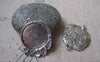 Accessories - 10 Pcs Antique Silver Leaf Round Cameo Base Settings Match 20mm Cab A4958
