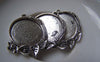 Accessories - 10 Pcs Antique Silver Leaf Round Cameo Base Settings Match 20mm Cab A4958
