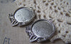 Accessories - 10 Pcs Antique Silver Leaf Round Cameo Base Settings Match 20mm Cab A4958