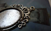 Accessories - 10 Pcs Antique Silver Oval Cameo Base Settings Match 18x25mm Cabochon A6312