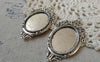 Accessories - 10 Pcs Antique Silver Oval Cameo Base Settings Match 18x25mm Cabochon A6312