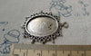 Accessories - 10 Pcs Antique Silver Oval Cameo Base Settings Match 18x25mm Cabochon A6532