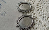 Accessories - 10 Pcs Antique Silver Oval Cameo Base Settings Match 18x25mm Cabochon A6532