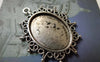 Accessories - 10 Pcs Antique Silver Oval Cameo Base Settings Match 18x25mm Cabochon A6532