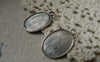 Accessories - 10 Pcs Antique Silver Oval Cameo Bezel Base Settings Double Sided Match 13.5x19mm Cameo A6395