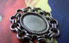 Accessories - 10 Pcs Antique Silver Oval Cameo Cabochon Base Settings Match 10x14mm Cabochon A3221