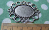 Accessories - 10 Pcs Antique Silver Oval Cameo Cabochon Base Settings Match 18x25mm Cab A3173