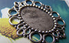 Accessories - 10 Pcs Antique Silver Oval Cameo Cabochon Base Settings Match 18x25mm Cab A3173