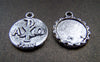 Accessories - 10 Pcs Antique Silver Round Cameo Base Settings Match 15mm Cab A1776