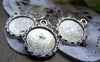 Accessories - 10 Pcs Antique Silver Round Cameo Base Settings Match 15mm Cab A1776
