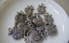 Accessories - 10 Pcs Antique Silver Textured Owl Head Charms 14x22mm A4328